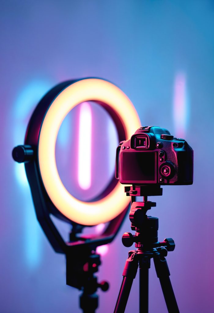 video camera with ring light